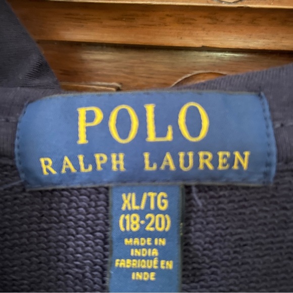 Polo Ralph Lauren Big Pony Navy & Grey Full Zip Hoodie Sweatshirt XL/TG 18-20 - Picture 8 of 15